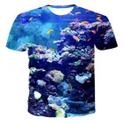 Подводный мир 3D печать рыбалка одежда для мужчинмальчиков 110-6XL трендовые круглые шеи дышащие шорты рукава Топы Оверсайз Футболки