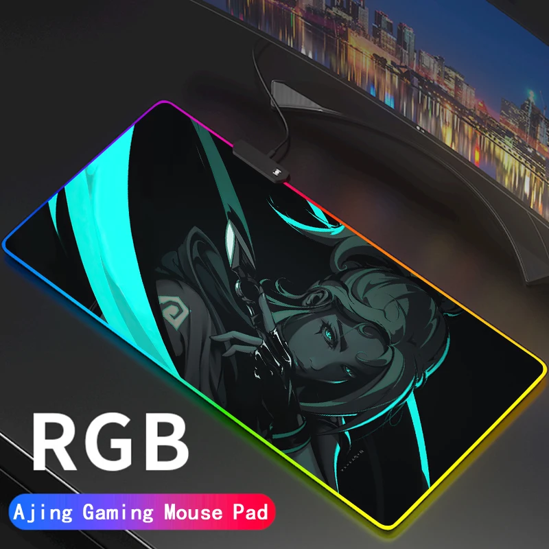 

Коврик для мыши в стиле аниме RGB Xxl, милые игровые аксессуары Valorant, игровой коврик с подсветкой, коврик для мыши Rgb, светодиодный геймерский ко...