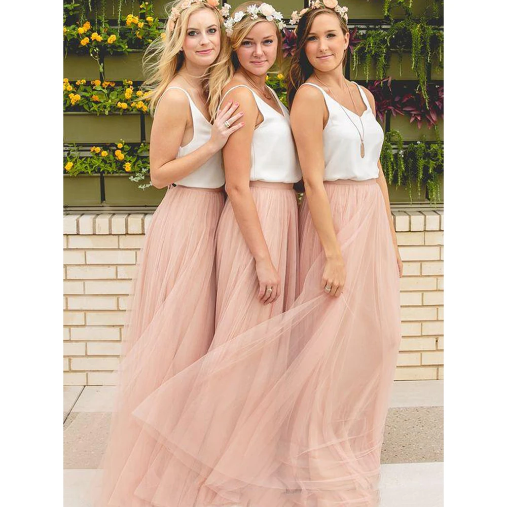 Лидер продаж 2021 дешевые платья для подружек невесты Тюлевая юбка румяна