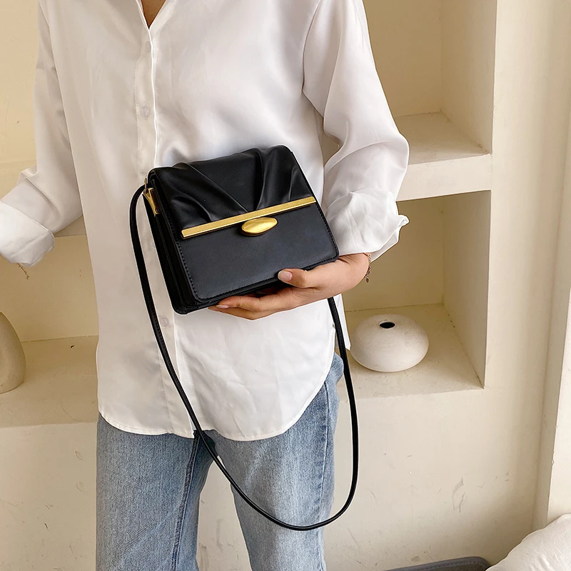 Новинка 2020 модные женские кожаные сумки дамские Лоскутные через плечо с рюшами