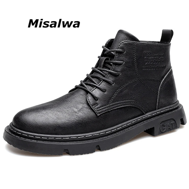

Повседневные мужские ботинки Misalwa, кожаные ботильоны в стиле ретро, весна-осень