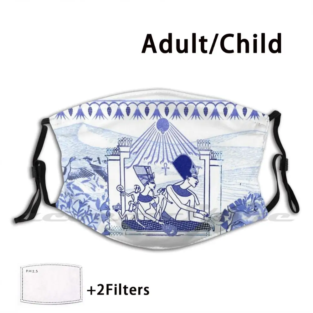 Египетский синий и белый Нефертити акхенатен (Spode Inspired) маска для взрослых детей