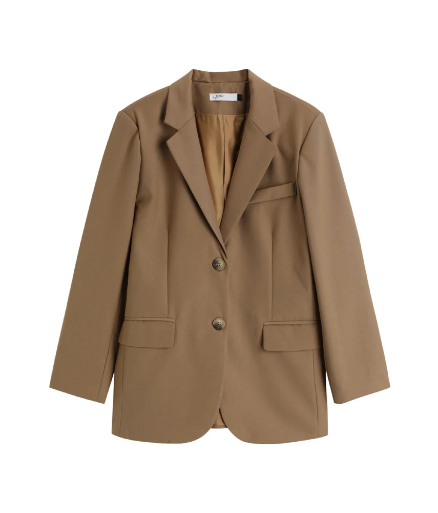 

New Suits Female Vintage Autumn Notched Collar Plaid Women Blazer Breasted Jacket Casual Pockets Womens Suits Coat Blazers Suits