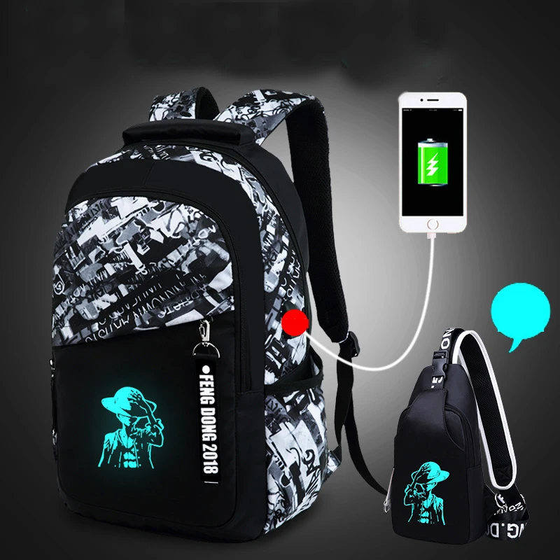Новые мужские водонепроницаемые Оксфордские рюкзаки, светящиеся, usb зарядка, Противоугонный рюкзак, школьные рюкзаки для мальчиков-подростков - Цвет: style10
