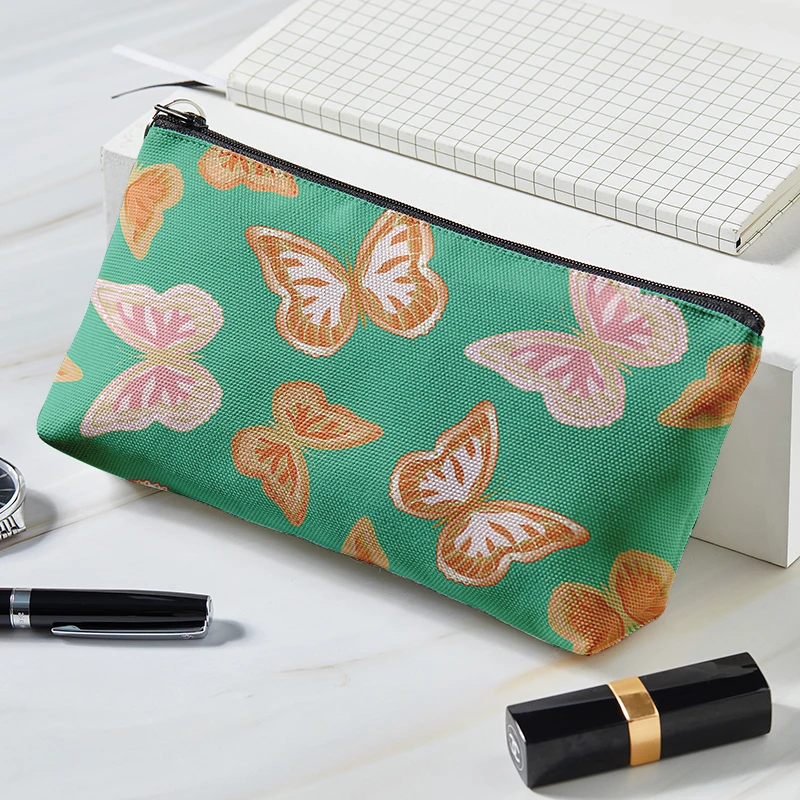 

Kawaii Butterfly Pattern Print Women Cosmetic bag Toiletries Organize Cute Cosmetic Bag Portable Large Capacity Make Up Bags