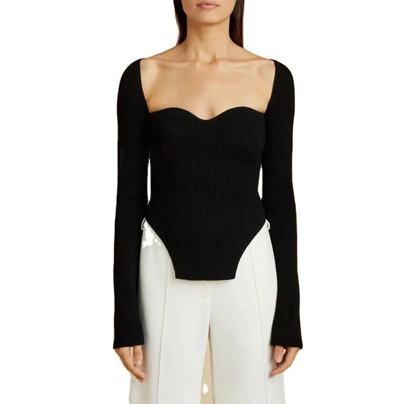 

High level Fashion Square Neck T-shirt is unbeatable and thin Rosie's same sexy T-shirt is new in early spring