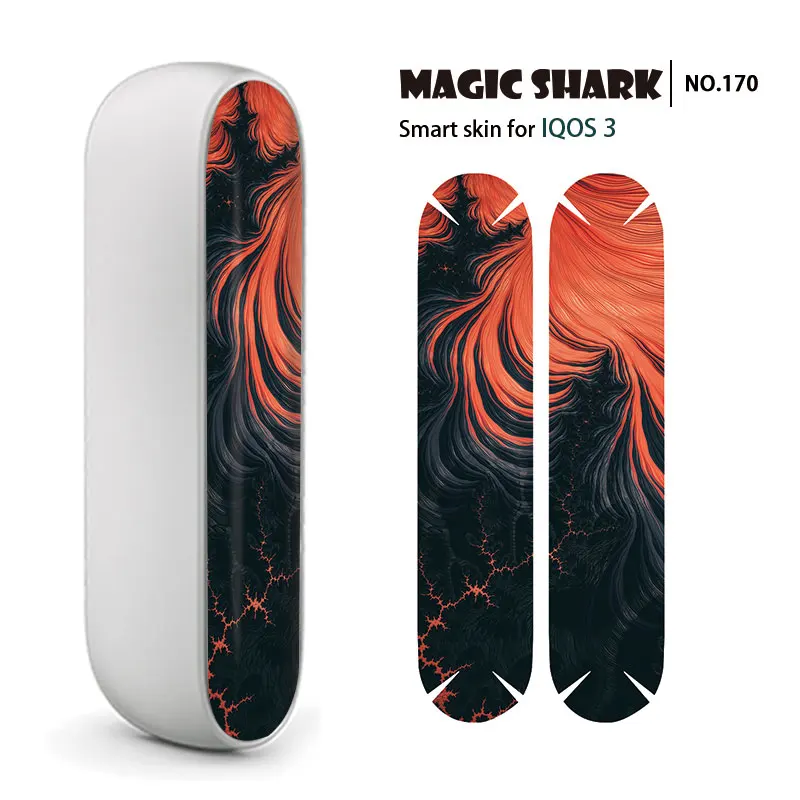 

Magic Shark Fashion Skull Diamond Stone Dreamy Space 2.5D Bumpy Case Cover Sticker for IQOS 3 3.0 E-Cigar