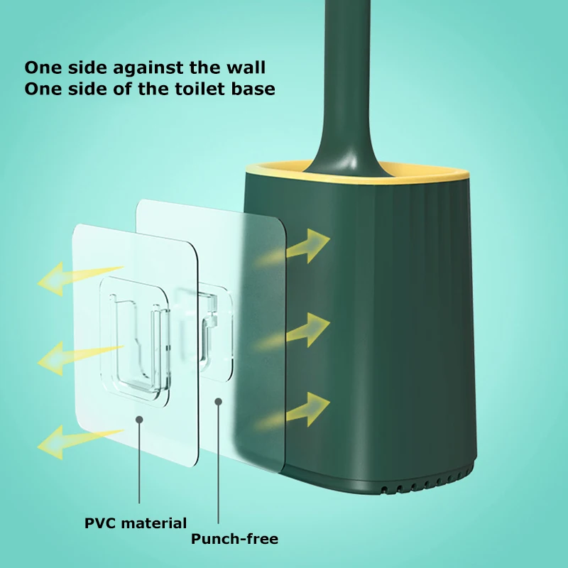 black toilet brush non contact bathroom set silicone brush bathroom accessories kit with brush stand household cleaning tools free global shipping