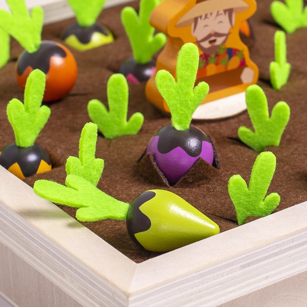 

For Toddler Learning Color Memory Funny Preschool Sorting Game Wooden Carrots Harvest Toy Gift Home Educational Motor Skill