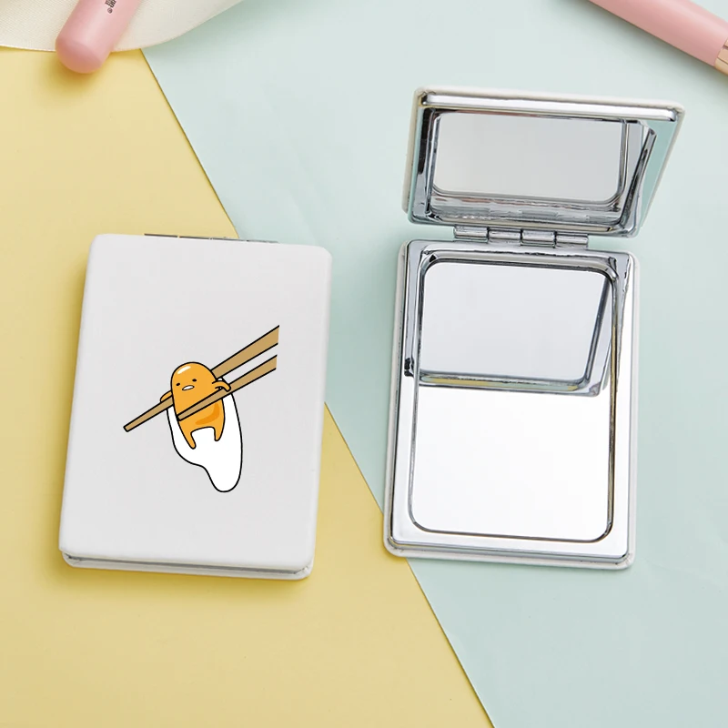 Милое зеркало для макияжа с изображением яиц девочек портативное мини