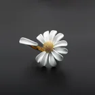 Кольцо женское весеннее, с белым цветком, винтажное, элегантное, открытое, 2021