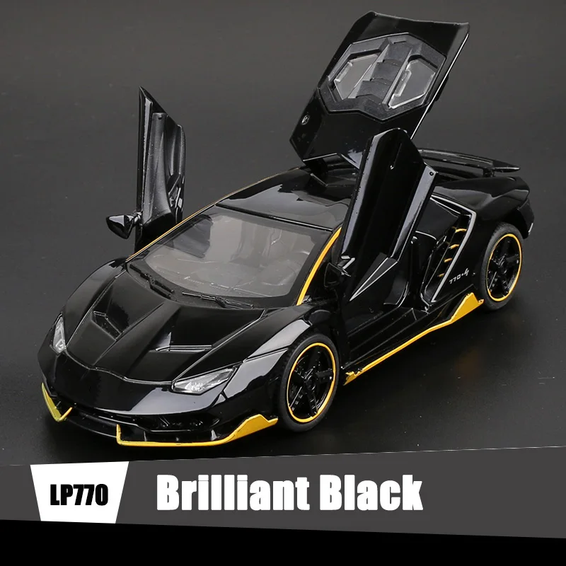 Brilliant Black 1:32 шкала моделирования быстро Lykan супер гоночный автомобиль модели ярости автомобиля Diecast игрушки со звуком сплава спортивных авто для мальчиков - Цвет: Brilliant Black