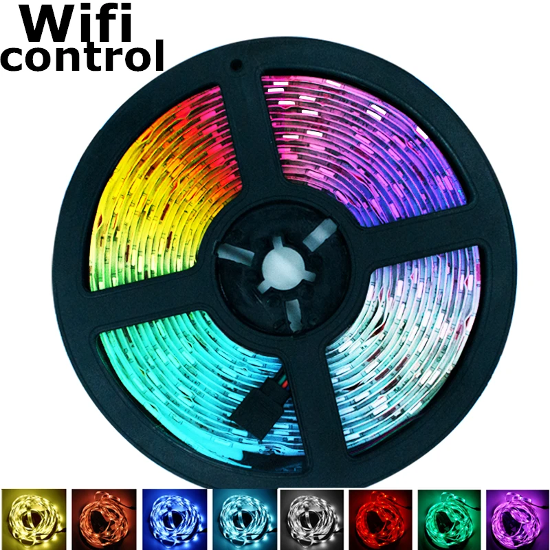 

LED Strips wifi Iuces Led RGB 5050 SMD Waterproof Flexible Lamp Tape Ribbon Diode DC12V 5M 10M 15M for room WiFi LED Lights
