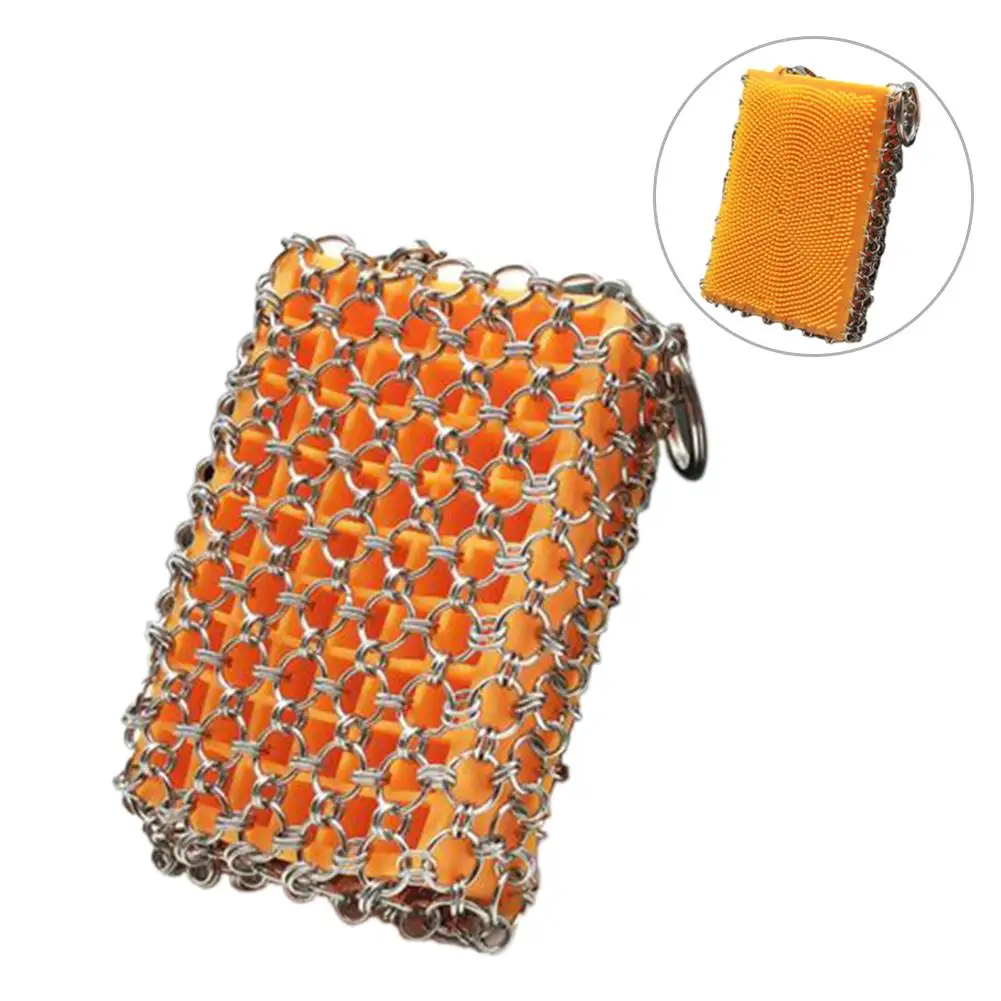 Чугунный очиститель из нержавеющей стали скруббер Chainmail для кастрюли сковородки