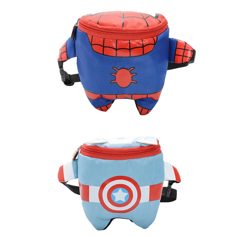Поясная сумка Disney Marvel Капитан Америка Человек-паук детская холщовая модная для