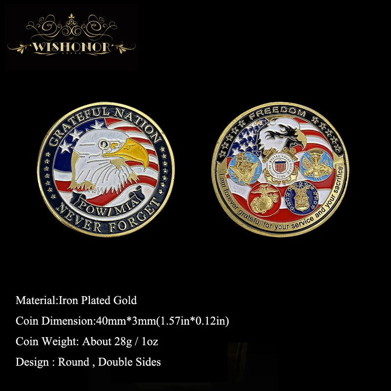 Новые товары 2017 сувенир из США монета спасибо ветеранам ранее и подарок никогда