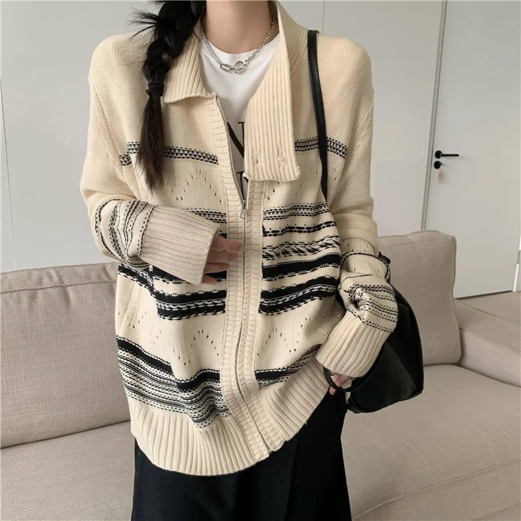 

Real Shot Loose Zipper Turtleneck Knitting