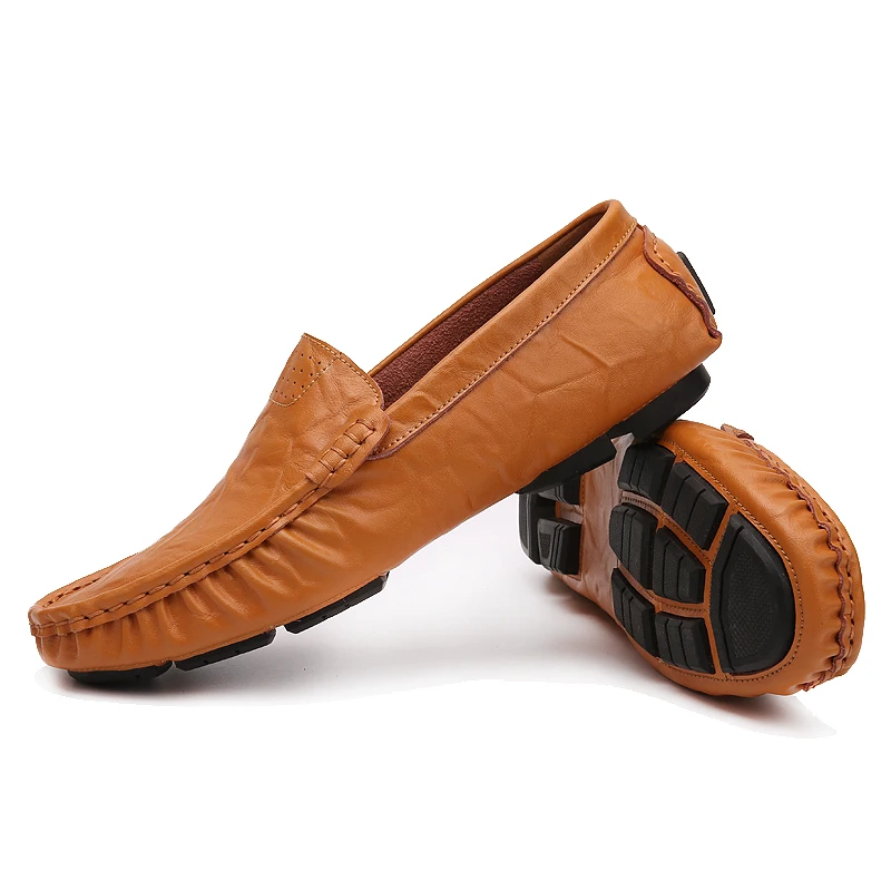 Мокасины FEVRAL мужские из натуральной кожи дышащие туфли на плоской подошве