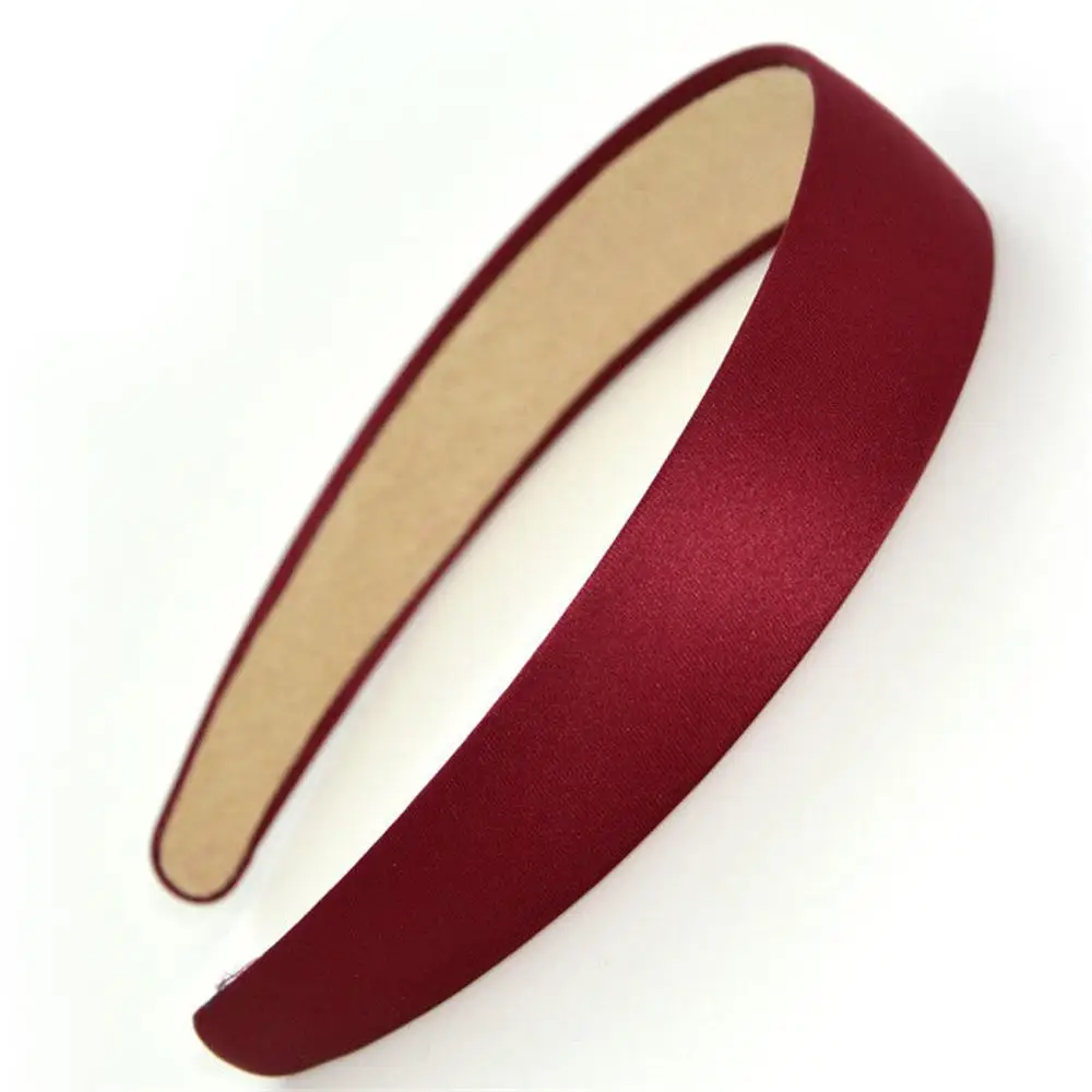 Бургундия 1 pc Fashion Style Women Girls Solid Bezel Vintage Hairband Headband Female Girls Korean Cross Satin Hair Accessories Headwear - Цвет: Бургундия