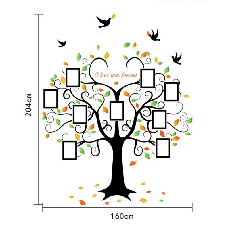 1 шт. фоторамка семейные цитаты настенные наклейки рамка дерево Бабочка на стену
