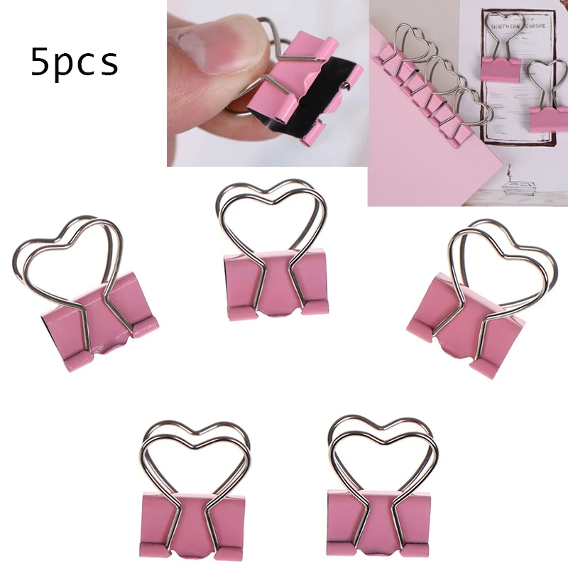 

3,5*2,5 см 5 шт./лот розового цвета, металлические зажимы Примечания письмо в форме сердца скрепка офис школьных принадлежностей