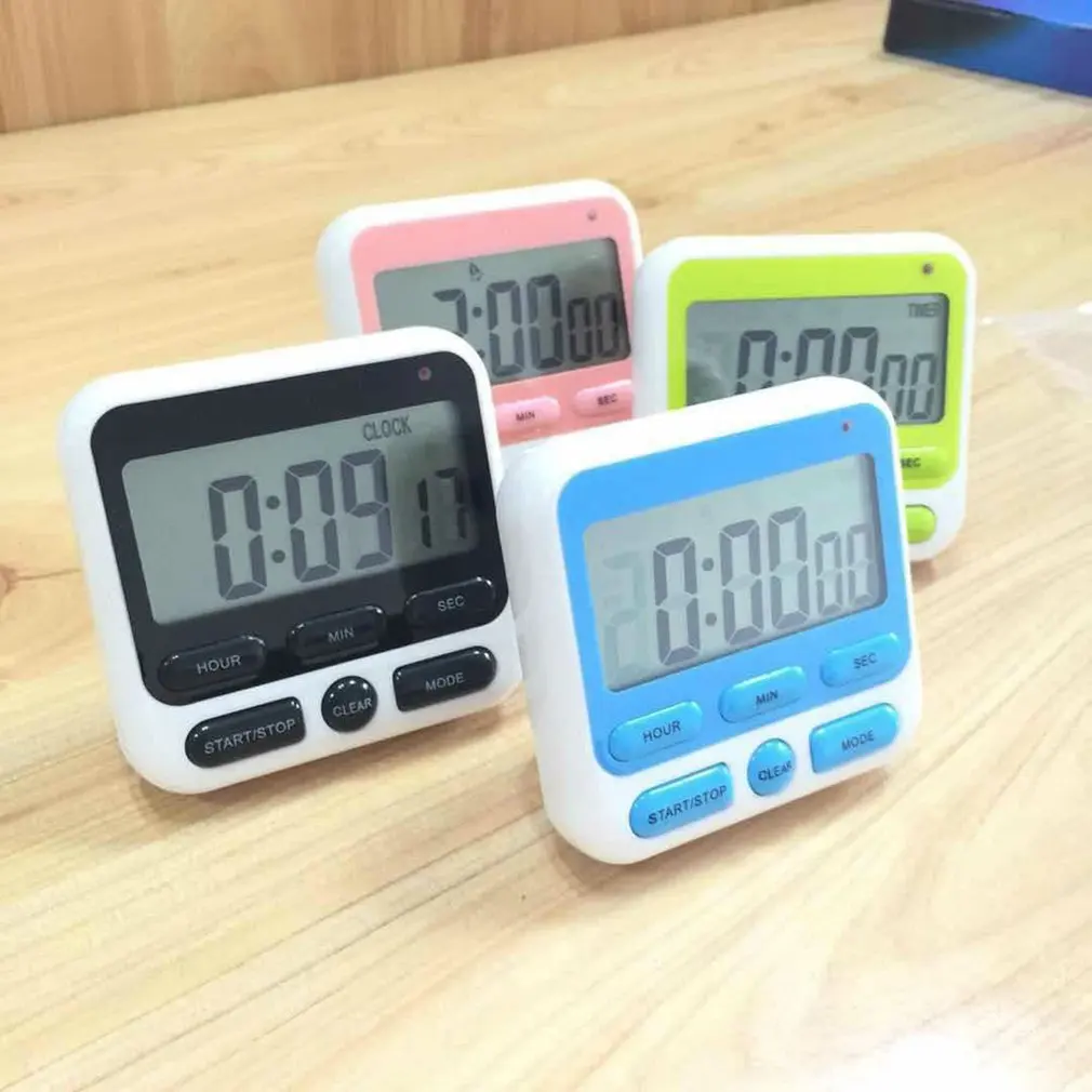 

Digital Screen Kitchen Timer Large Display Digital Timer Square Cooking Count Up Countdown Alarm Clock Sleep Stopwatch Clock