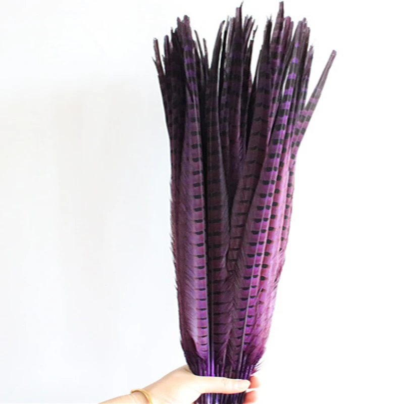 

Promotion 50pcs/lot Elegant Purple Pheasant Feathers 20-22 Inch/50-55cm Dancers Party for Decoration Home Plumas De Faisan