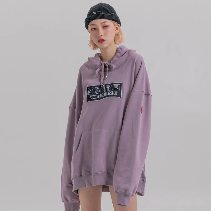 Aolamegs толстовки для мужчин ретро культура печати Толстовка Harajuku Drawstring пуловер с капюшоном мешковатые колледжа стиль пара уличная