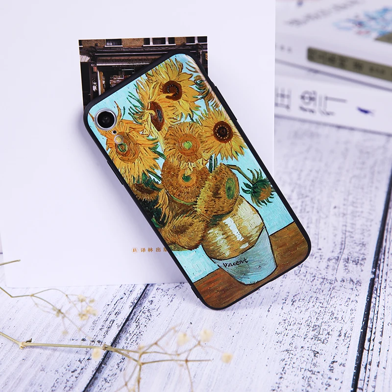 sunflower phone case For iPhone 11 X XS XR Max 6 6S 7 8Plus sun Painted Cover PhoneCase |