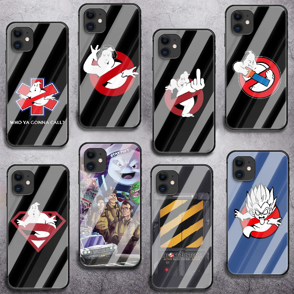 

Ghostbusters Phone Tempered Glass Case Cover For IPhone 6 6S 7 8 11 12 X Xr Xs Se 2020 Pro Max Plus Mini Prime Bumper Cell Black