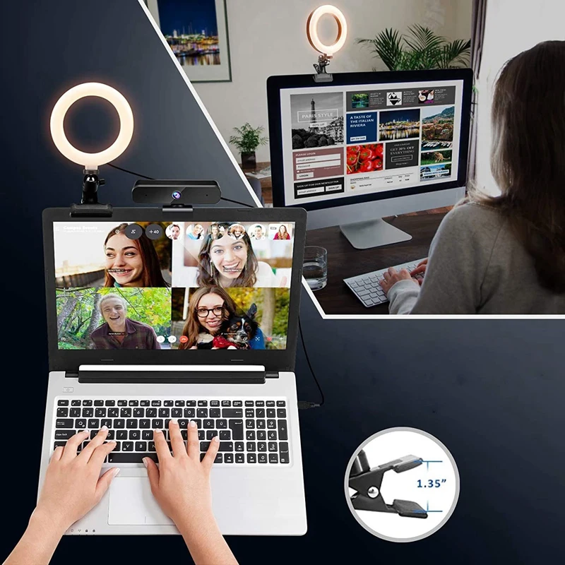 Кольсветильник светильник для видеоконференции 6 0 дюйма с зажимным креплением 3