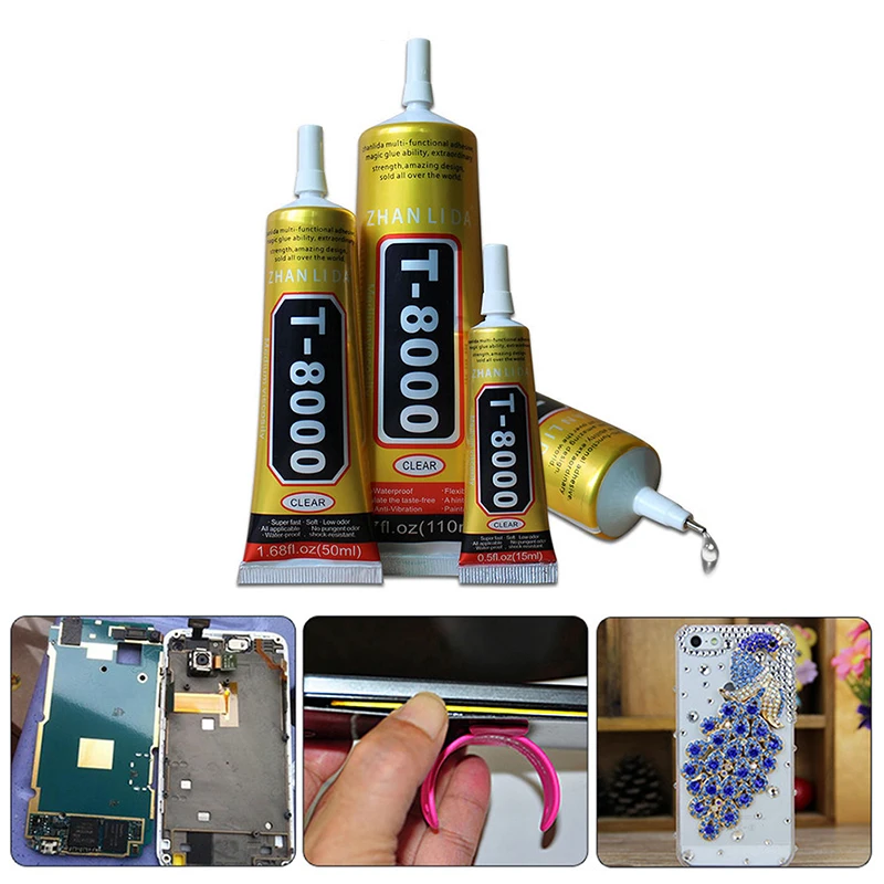 

T8000 Adhesive Glue Clear Liquid For Crystal Adhesive Jewelry DIY Glue Needles Screen Phone Case Glass Repair Home Adhesive