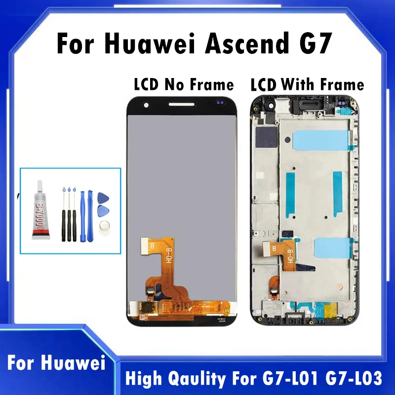 Полный жк дисплей 5 дюйма для HUAWEI Ascend G7 сенсорный экран с рамкой l01 I01 |Экраны