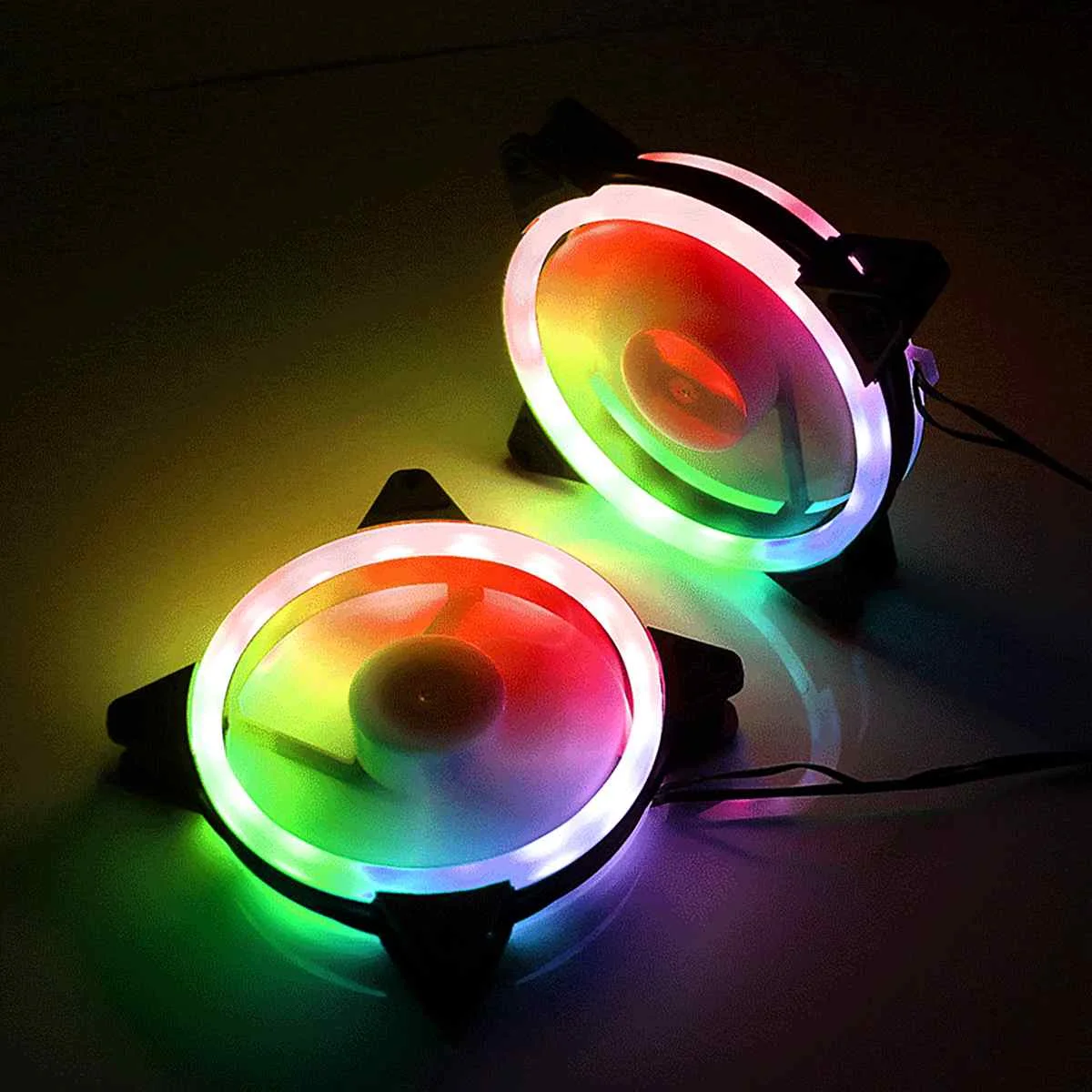 

3/6pcs LED Adjustable Computer Cooling Fan 4Pin PC Case RGB Cooler Fan with Remote Control 120mm 7colors Ventilador Cooling Fan