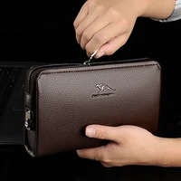business wallet mens clutch bag anti theft password lock bag men zipper leather wallet phone wallet luxury handy bag billetera