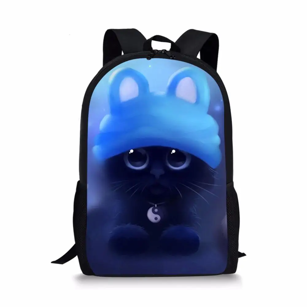 Fashion Children's School Backpack Fantasy Cats Design Pattern Kids School Book Bags Kawaii Animal Girls School Bags