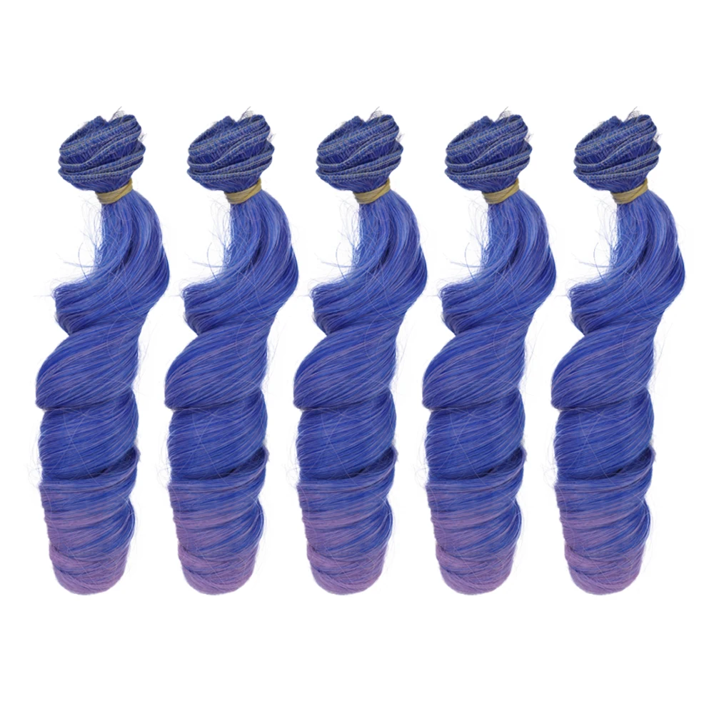 

5PCS Doll Wig DIY Doll Accessories Curly Synthetic Fiber Wig Long Hair High Temperature Fashion Imitation Wool Roll toy gift