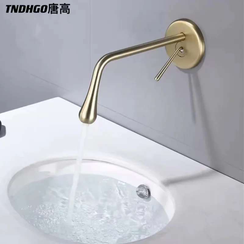 

Bathroom Faucet Wall Mounted Concealed Faucets 4Color 360 Rotation Spout Sink Faucet Brass Basin Mixer Tap Torneira Robinet