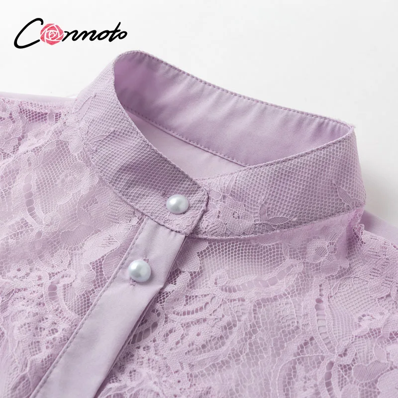 Conmoto Лоскутная кружевная Клубная пикантная женская блузка рубашка Повседневная