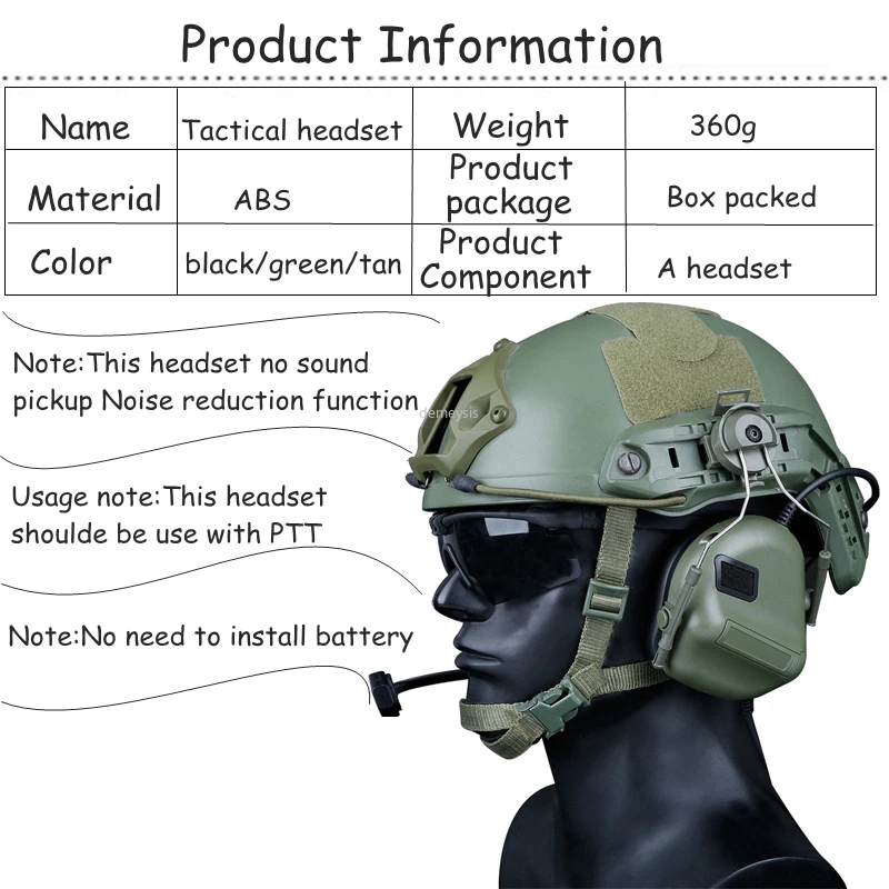 Тактические наушники для стрельбы на открытом воздухе Спортивная охотничья