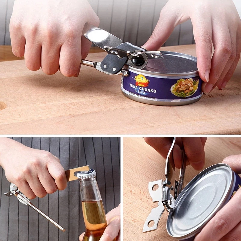 

1PC Professional Ergonomic Manual Can Opener Kitchen Tools Manual Stainless Steel Can Opener Side Cut Manual Can Opener