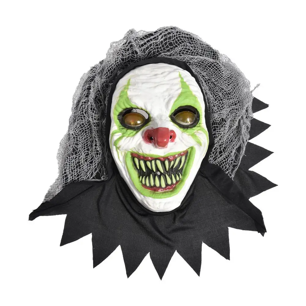 

Новый магазин, скидки, светящийся латексный головной убор клоуна, тематика на Хэллоуин, украшение для лица, светящийся латексный головной у...