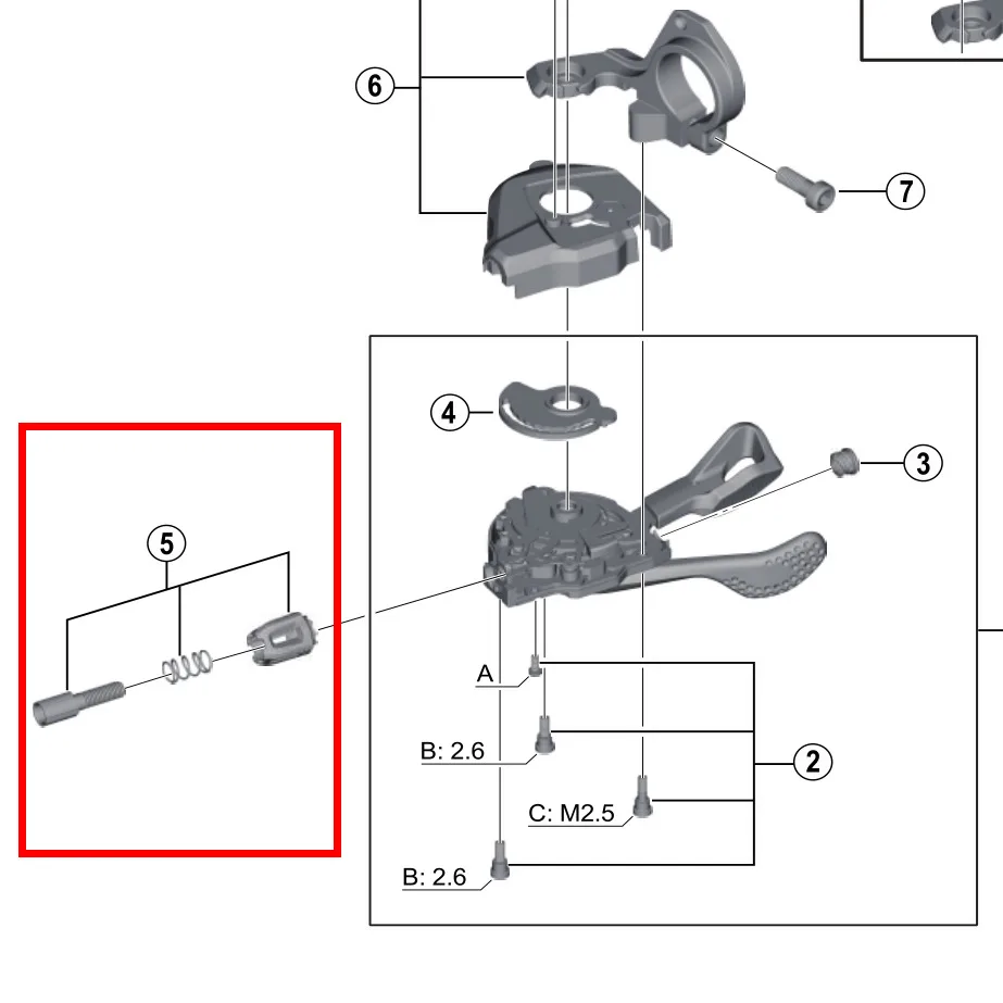 Фото Рычаг переключения передач Shimano SL-M8000/M7000/M7100/M8100/M9100 Y03K98030 Y06N98040