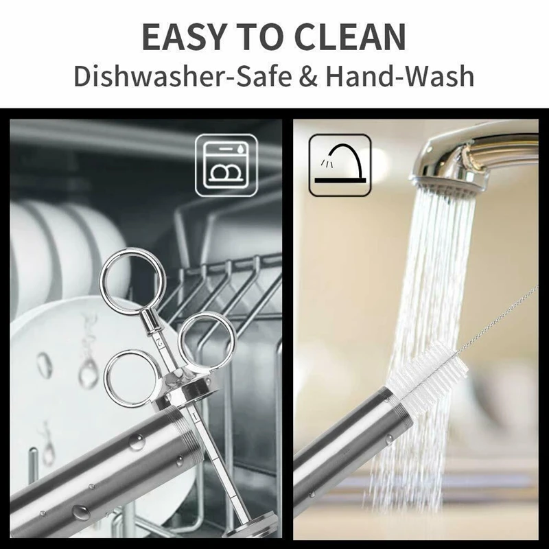 2 унции инжектор мяса из нержавеющей стали индейки стейк маринад вкус шприц игла