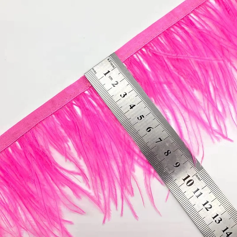 10 ярдов пушистая Красивая Страусиная перьевая Отделка Ткань боковая лента 8-11 см