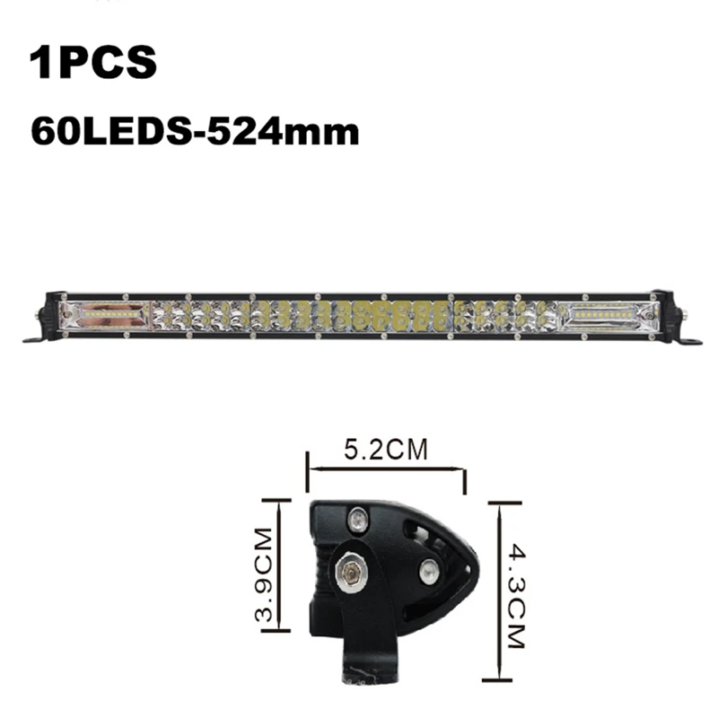 

40/60LED LED Bar for Tractor Truck Combo LED Work Ultra-Slim Double Row Light Bar Car Extra Light