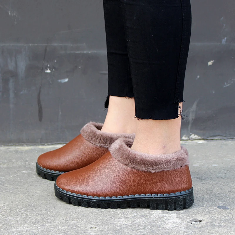 Женские теплые зимние ботинки Зимние водонепроницаемые ботильоны удобные