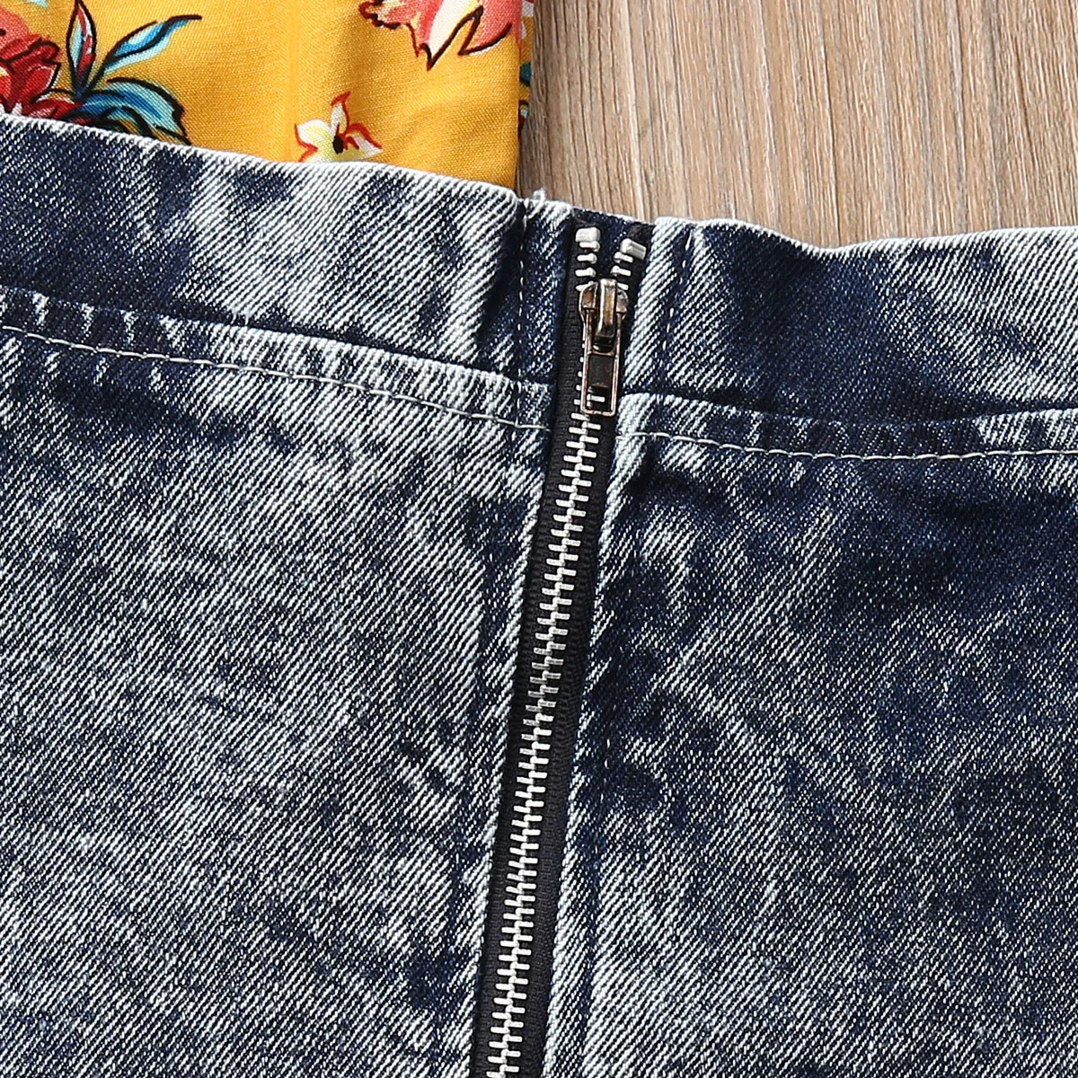 Летняя одежда для малышей маленьких девочек футболка на бретельках с цветочным