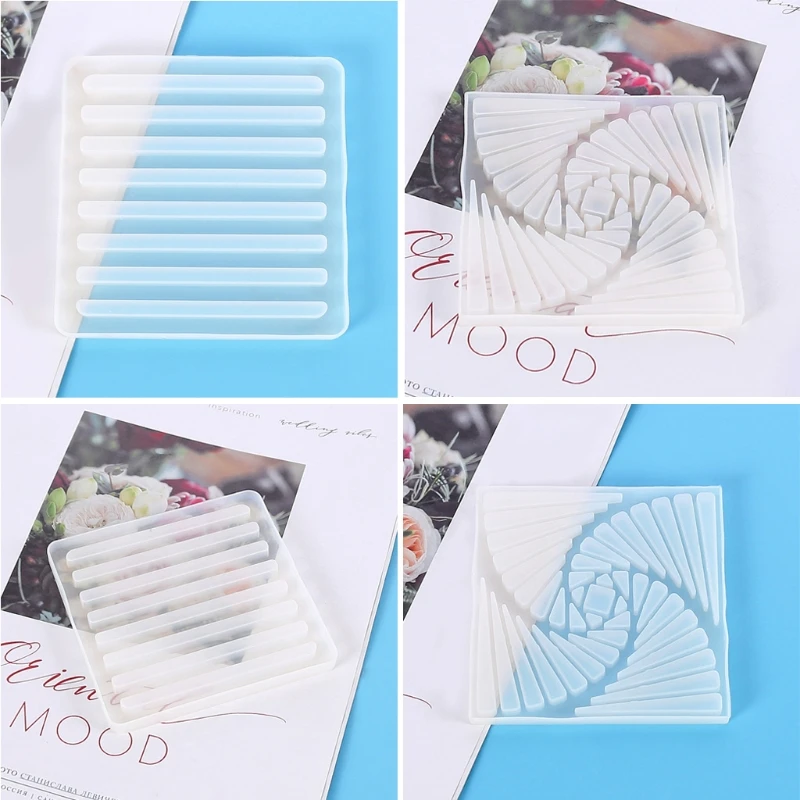 

Silicone Coaster Resin Casting Molds DIY Tea Mat Agate Coaster Epoxy Molds Craft X7YC