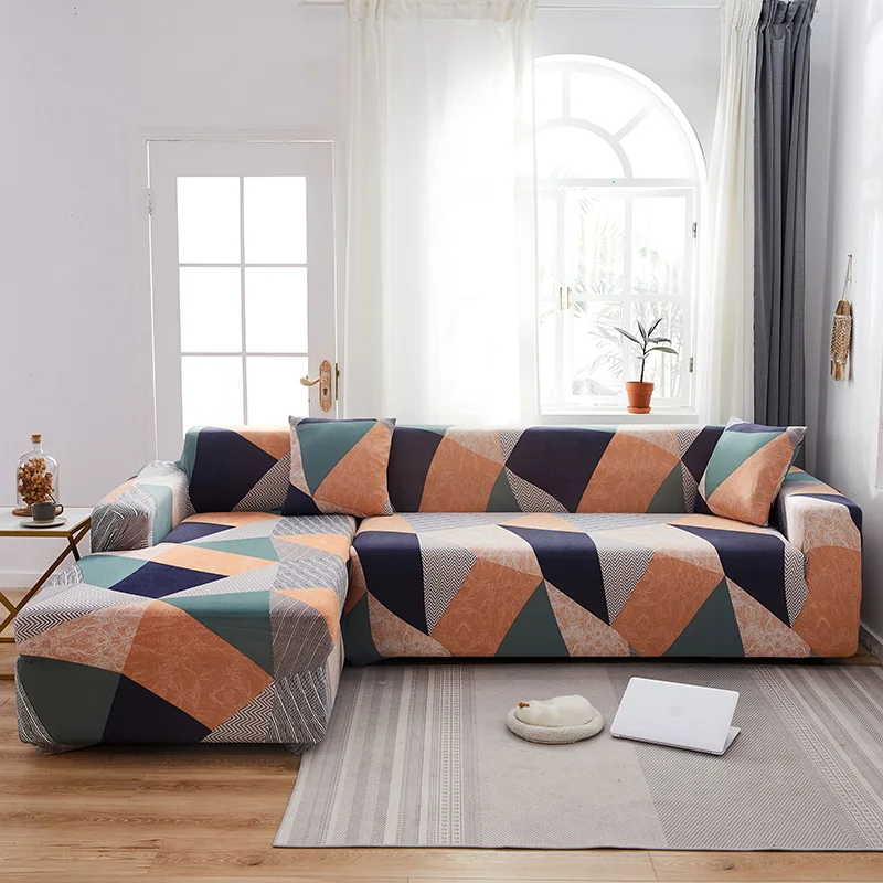 

Эластичный чехол для дивана из полиэстера, эластичный геометрический чехол для дивана, секционный чехол для гостиной, на одно/два/три/четыре места